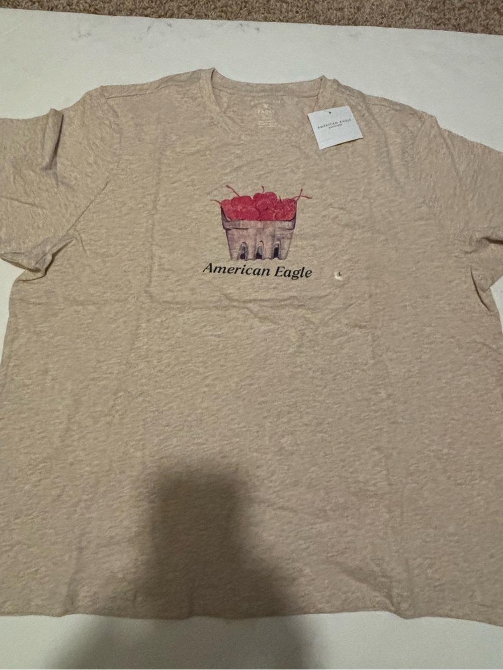 American Eagle Outfitters  Graphic Tee with Red Cherry Print